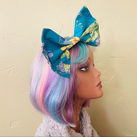 Vintage Laura Ashley Oversized Floral Hair Bow - Picture 2 of 8